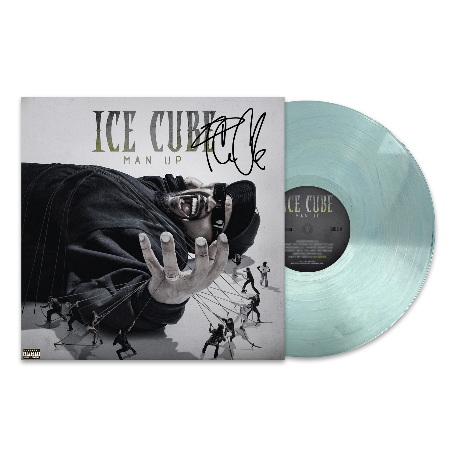 Man Up Autographed Vinyl - Clear Aqua