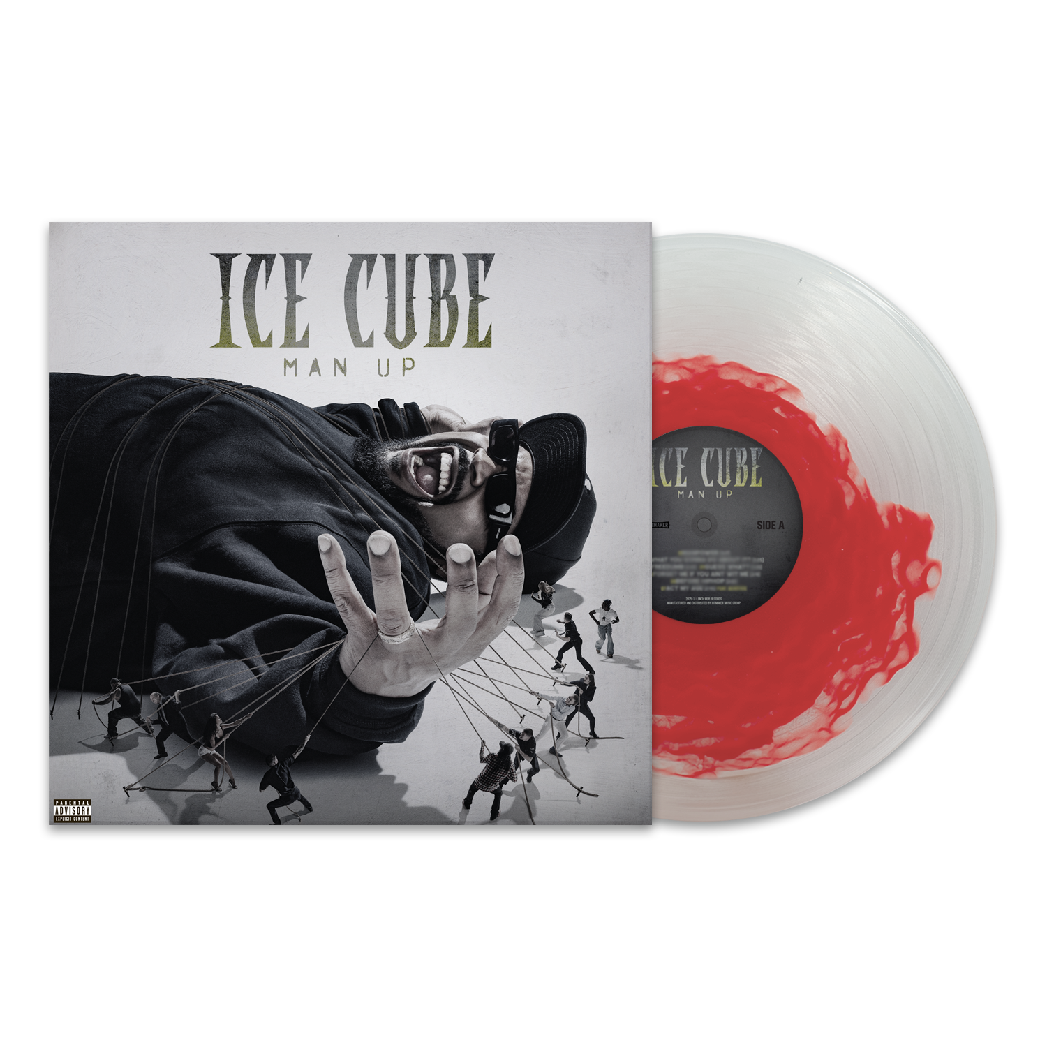 Man Up Vinyl - Clear with Red